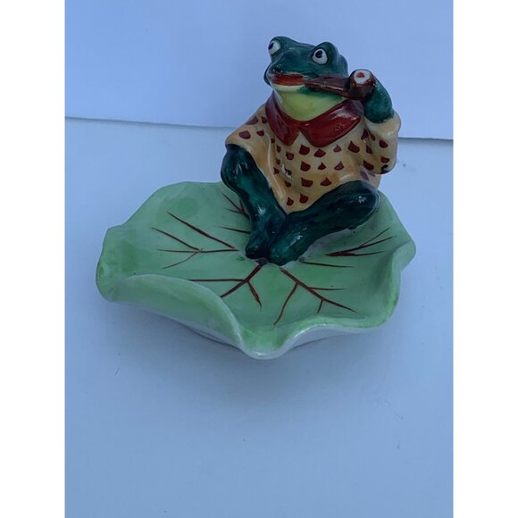 Japan Frog Figure Decor Porcelain Mid-Century Vintage Collectible - Picture 10 of 12
